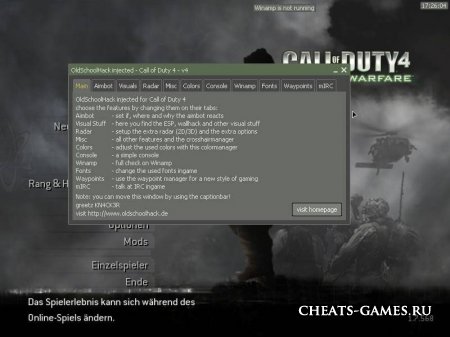 OSHI v5 cheats для  Call of Duty MW